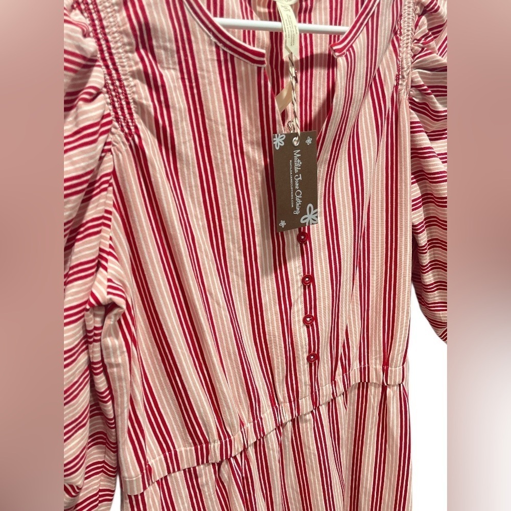 Matilda Jane Red and White Heart to Hear Puff Sleeve A-Line Sundress NWT Size M - Picture 6 of 6